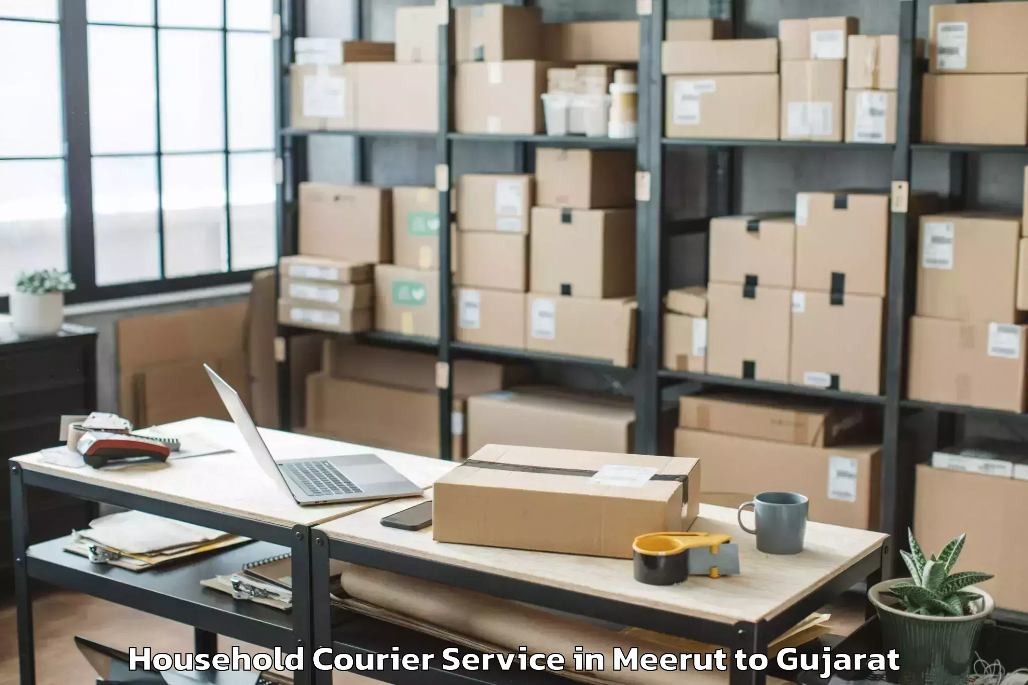 Top Meerut to Hemchandracharya North Gujarat Household Courier Available